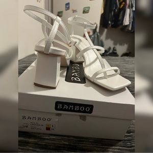 BAMBOO White Strappy Heels